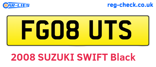 FG08UTS are the vehicle registration plates.