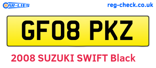 GF08PKZ are the vehicle registration plates.