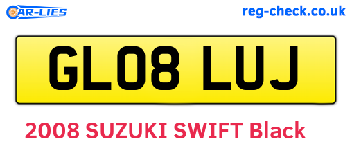 GL08LUJ are the vehicle registration plates.