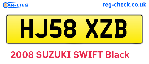 HJ58XZB are the vehicle registration plates.