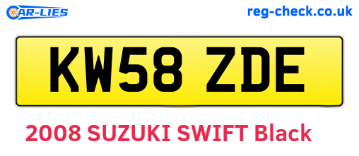 KW58ZDE are the vehicle registration plates.