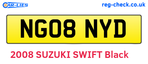 NG08NYD are the vehicle registration plates.