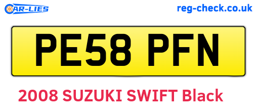 PE58PFN are the vehicle registration plates.