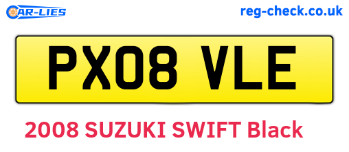 PX08VLE are the vehicle registration plates.