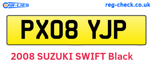 PX08YJP are the vehicle registration plates.
