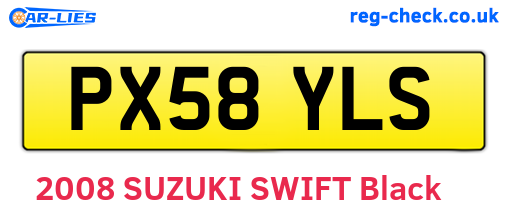 PX58YLS are the vehicle registration plates.