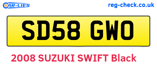 SD58GWO are the vehicle registration plates.