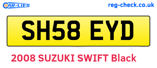 SH58EYD are the vehicle registration plates.
