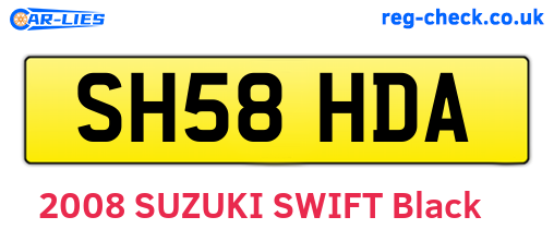 SH58HDA are the vehicle registration plates.