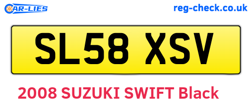 SL58XSV are the vehicle registration plates.
