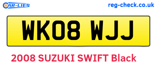 WK08WJJ are the vehicle registration plates.