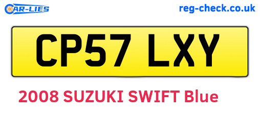 CP57LXY are the vehicle registration plates.