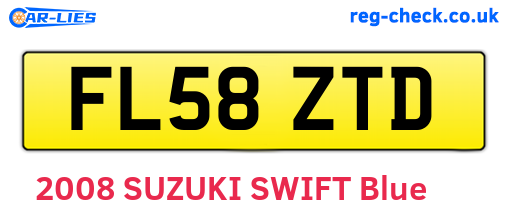 FL58ZTD are the vehicle registration plates.