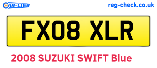 FX08XLR are the vehicle registration plates.