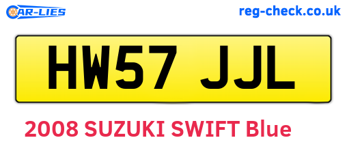 HW57JJL are the vehicle registration plates.