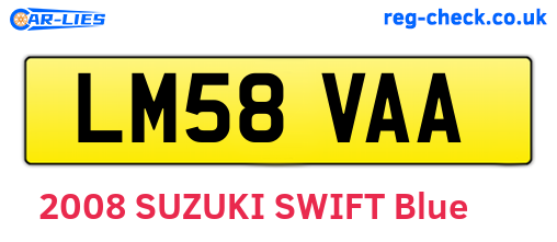 LM58VAA are the vehicle registration plates.