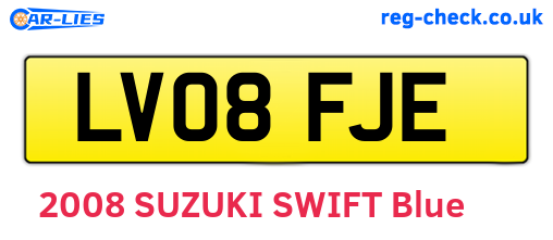 LV08FJE are the vehicle registration plates.