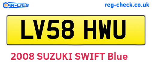 LV58HWU are the vehicle registration plates.