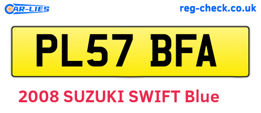 PL57BFA are the vehicle registration plates.