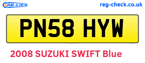 PN58HYW are the vehicle registration plates.