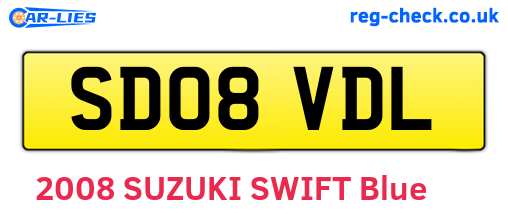 SD08VDL are the vehicle registration plates.