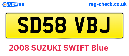 SD58VBJ are the vehicle registration plates.