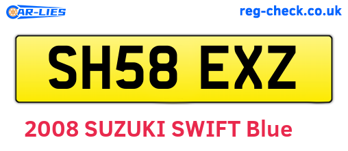 SH58EXZ are the vehicle registration plates.