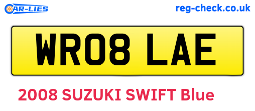 WR08LAE are the vehicle registration plates.