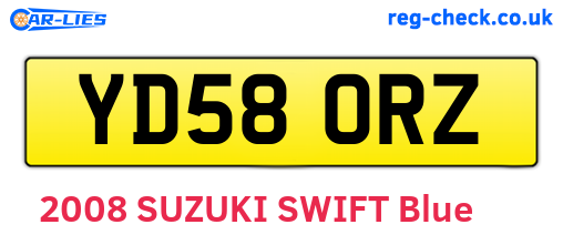 YD58ORZ are the vehicle registration plates.