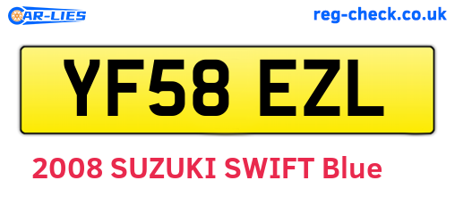 YF58EZL are the vehicle registration plates.