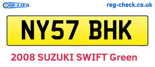 NY57BHK are the vehicle registration plates.