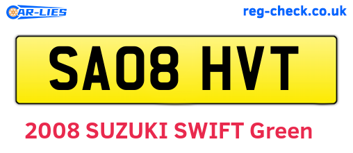 SA08HVT are the vehicle registration plates.