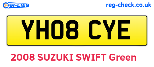 YH08CYE are the vehicle registration plates.