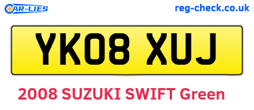 YK08XUJ are the vehicle registration plates.