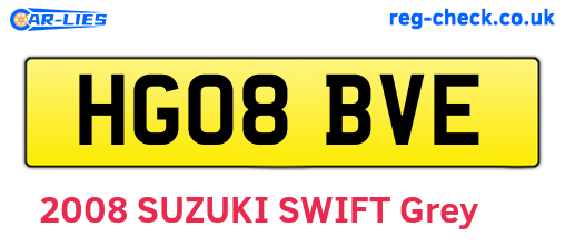 HG08BVE are the vehicle registration plates.