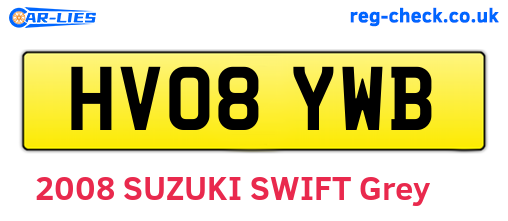 HV08YWB are the vehicle registration plates.