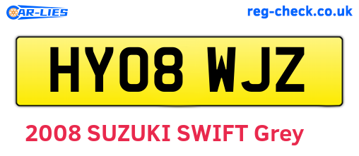 HY08WJZ are the vehicle registration plates.