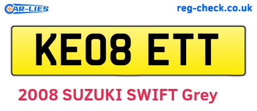 KE08ETT are the vehicle registration plates.