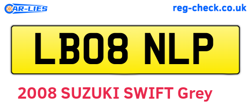 LB08NLP are the vehicle registration plates.