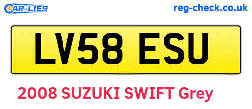 LV58ESU are the vehicle registration plates.