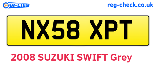 NX58XPT are the vehicle registration plates.