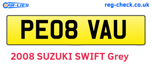PE08VAU are the vehicle registration plates.