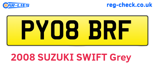 PY08BRF are the vehicle registration plates.