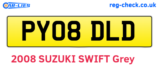 PY08DLD are the vehicle registration plates.