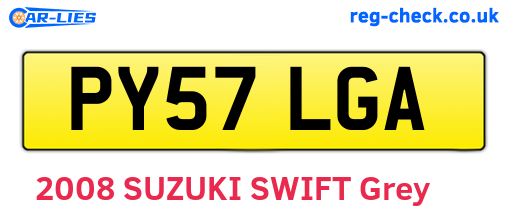 PY57LGA are the vehicle registration plates.