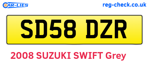 SD58DZR are the vehicle registration plates.