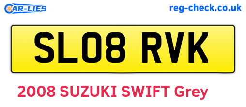 SL08RVK are the vehicle registration plates.
