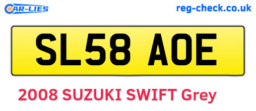 SL58AOE are the vehicle registration plates.