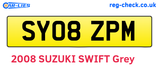 SY08ZPM are the vehicle registration plates.