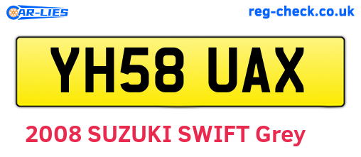 YH58UAX are the vehicle registration plates.